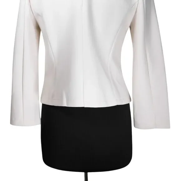 Saint + Sofia Women's Florence Jacket Cream Organic Cotton Blend Full Zip 10 NWT - Picture 9 of 9